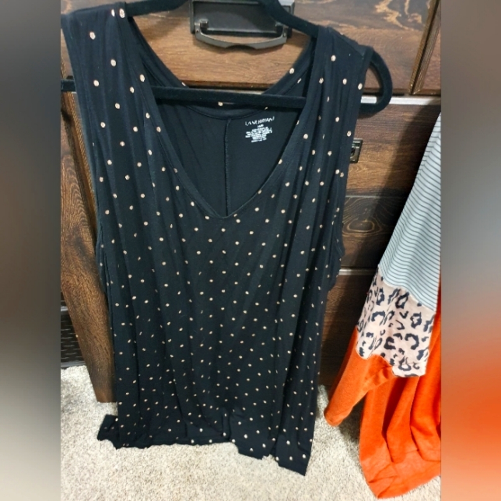 Lane Bryant Dressy Tank Black & Gold 26/28